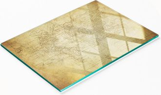 OEM Tabla De Cocina De Vidrio Templado Con Gr&aacute;fico De Mapa Del Viejo Mundo, 80x52 Cm