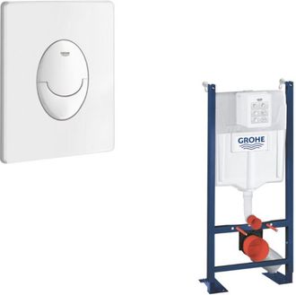 GROHE Estructura Soporte Inodoro Grohe Rapid Sl Project + Placa Control Skate Air Blanco Alpino