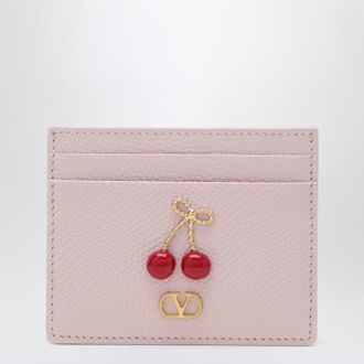 Valentino Garavani Cherryfic cardholder in rose-quartz leather