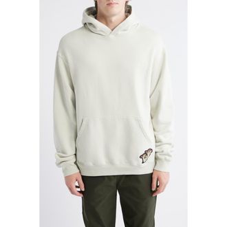 Malbon Golf Fesque Oversize Foraging Fairways Cotton Fleece Hoodie in Ivory at Nordstrom, Size Xx-Large