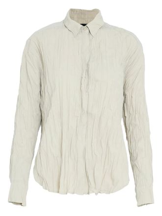 Osklen crinkled long-sleeve shirt - Neutrals