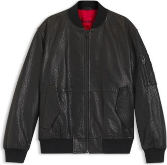 HUGO BOSS Patterned-leather jacket in a regular fit