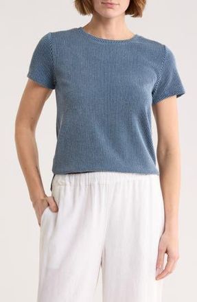 Bobeau Rib T-Shirt in Denim at Nordstrom Rack, Size X-Large