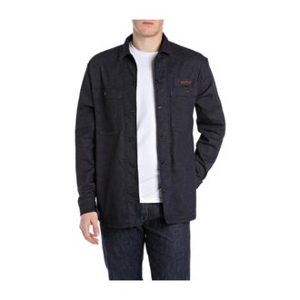 Replay Overhemden, Heren, Blauw, XL, Denim, M4145R Denim Shirt