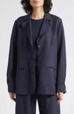 Leset Daniel Linen Blend Jacket in Midnight at Nordstrom, Size X-Large