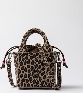 D.A.T.E. cubo bag suede leopard