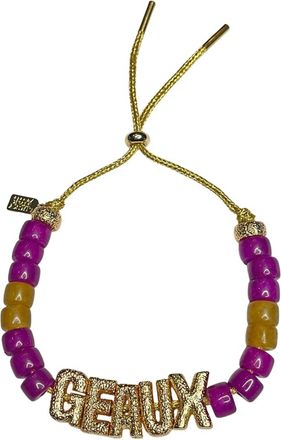 Lucky Star Womens Eye Candy Geaux Id Bracelet In Purple And Gold