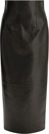 Khaite Falda L&aacute;piz de Cuero de Cintura Alta Loxley - Skirts - Mujer - Negro - S