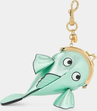 Anya Hindmarch Womens Fish Coin Purse Charm In Green