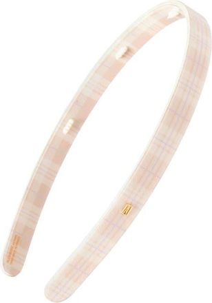 Alexandre de Paris Tartan Thin Headband in Light Beige at Nordstrom
