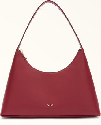 Furla Diamante Borsa A Spalla S Ciliegia D Rosso Pelle Di Vitello Sidney Donna