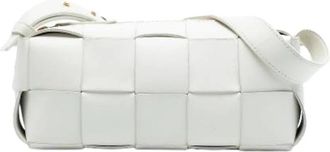 Bottega Veneta Pre-owned Woven Lambskin Shoulder Bag - Dames - Vintage Schoudertas - Wit - ONE Size - Leer - Vintage