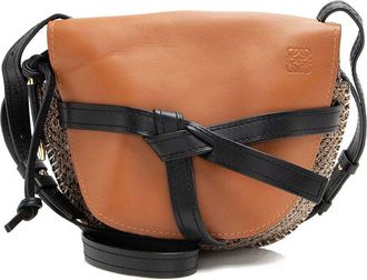 Loewe Black Leather & Tweed Gate Small Crossbody (Authentic Pre-Loved)