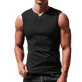 Generic Mens Tank Top Sleeveless T-Shirt Vest Tops for Men Running Gym Tank Tops Man Sports Training Workout Bodybuilding Fitness Tank Top Vests Summer Casual