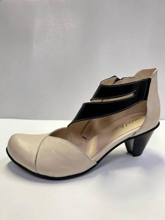 Casta Joshua Heeled Sandal In Black/cream