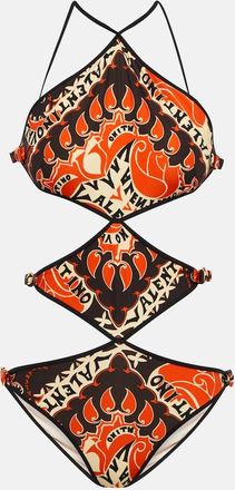Valentino Mini Bandana halterneck swimsuit