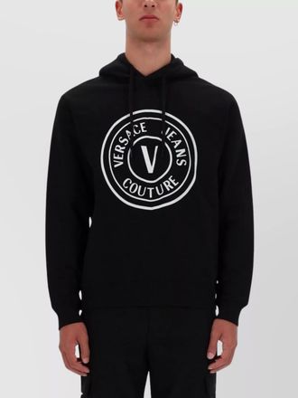 Versace Jeans Couture hooded sweater with ribbed cuffs and hem