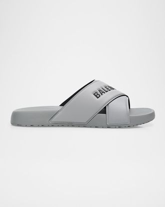 Balenciaga Men & apos;s Sporty Pool Slide Sandals