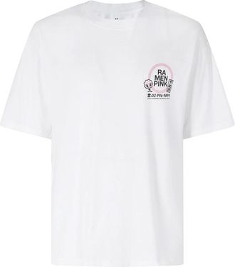 Edwin Ramen Pink T-Shirt - Heren - T-shirts - Wit - XL - Katoen - Tops