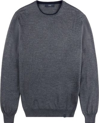Fay Jumper In Grey Shaved Wool Knit