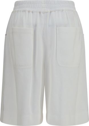 Brunello Cucinelli Womens Cotton Piqu&eacute; Shorts Offwhite Bermuda