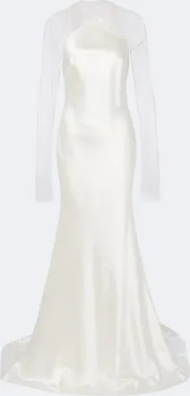 Danielle Frankel Bridal Mari caped wool and silk gown