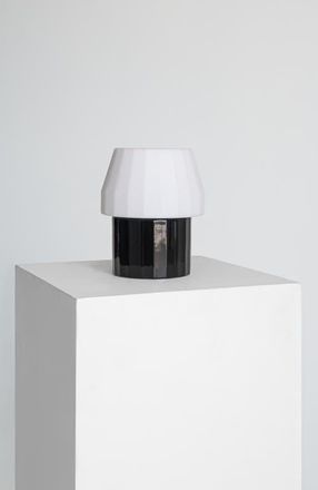 Brightech Duke 9 Modern Ceramic LED Desk Lamp with Glossy Black Base and White Shade, Bulb Included in Classic Black at Nordstrom