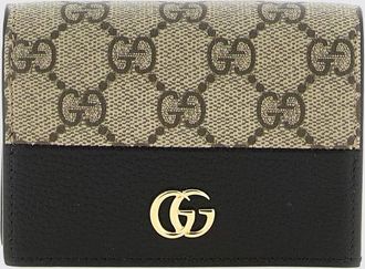 Gucci Portafoglio in tessuto GG Supreme e pelle con chiusura a patta