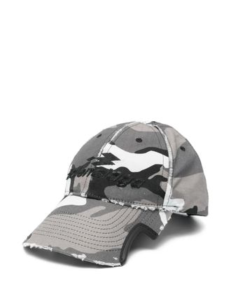 Balenciaga Cappello da baseball con stampa camouflage - Grigio