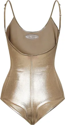 Diesel Womens Bodysuit T-Imyny Gold Viscose Tops Top