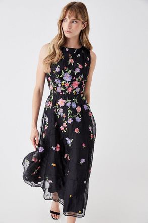Coast Embroidered Organza Midi Dress