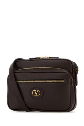 Valentino Garavani Mens Dark Brown Leather Antibes Crossbody Bag Oakbrown Calf - Bos Taurus Borse A Tracolla