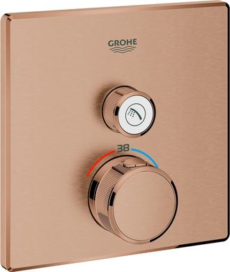 GROHE Termostato Grohtherm Smartcontrol Angular, 1 V&aacute;lvula De Cierre Atardecer C&aacute;lido Cepillado