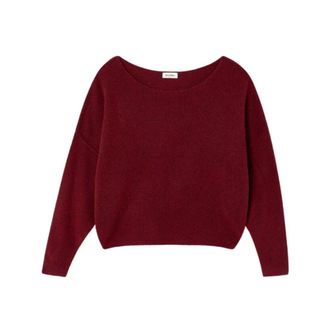 American Vintage Ronde hals gebreid - Dames - Truien - Bruin - Maat: Xs/S Wol
