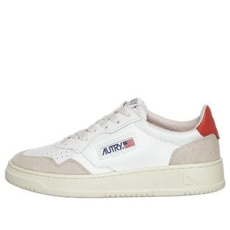 Autry (WMNS) Autry Medalist Leather Suede Low White Beige Orange AULW-LS45