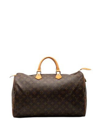 Louis Vuitton 1990 Monogram Speedy 40 boston bag - women - Leather/Fabric - One Size - Brown