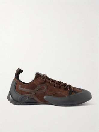 Loewe Sneakers In Camoscio Con Finiture In Pelle E Tpu Grip - Marrone