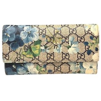 Gucci Pre-owned Wallets, female, Multicolor, Size: ONE SIZE Pre-owned GG Blooms PVC Continental Wallet