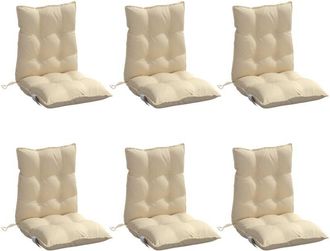 vidaXL Cojines Para Silla Con Respaldo Bajo 6 Uds Tela Oxford Beige Vidaxl