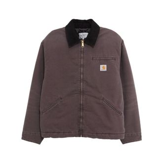 Carhartt Work in Progress Canvas Texture Zip Jacket with Corduroy Collar