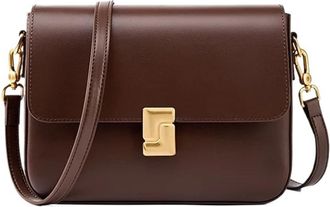 Generic Compatible For Womens Bag And Crossbody Commuter Shoulder Small Square Cowhide(Coffee)