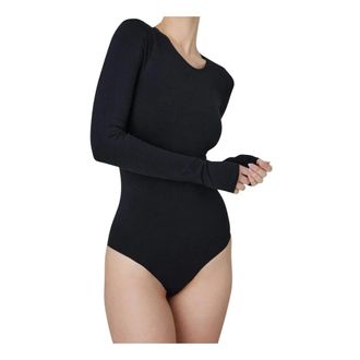 Swedish Stockings Body, female, Black, Size: M/L Vega Long Sleeve Body