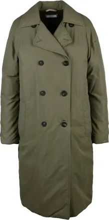 PESERICO Military Green Cotton-Blend Down Trench Coat