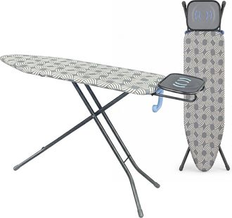 Relaxdays Relaxdays Tabla De Planchar 122 X 38 Cm, Altura Ajustable, Plegable, Soporte Para Plancha Y Gancho, Menta/blanco