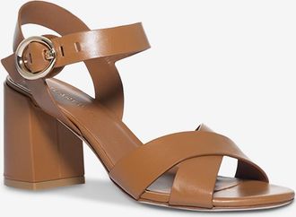 Stuart Weitzman Glattledersandalen mit Blockabsatz Benni 75