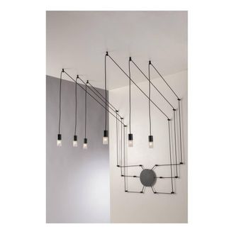 Netlighting SPIDER 6 Light Pendant Ceiling Light Anthracite 500cm in Black