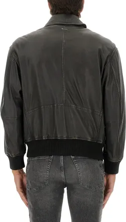 HUGO BOSS Leather Jacket-Uomo