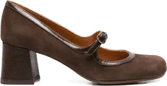 Chie Mihara 40mm pumps met blokhak en gesp - Bruin