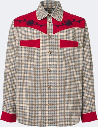 Bode River City checked cotton poplin Western shirt