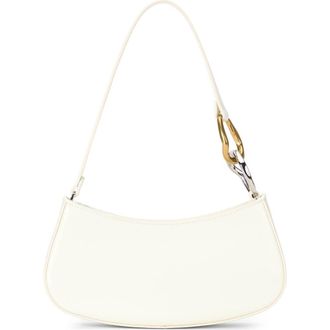 Staud Ollie Leather Shoulder Bag in Paper at Nordstrom
